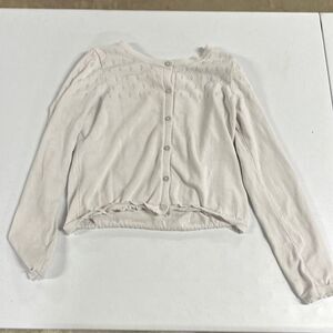 Girls White Button Up Sweater Size XL (14-16)